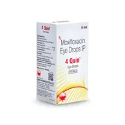4 Quin Ophthalmic Solution Box/Carton showing the Front face.