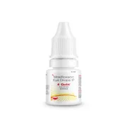 4 Quin Ophthalmic Solution Eye Drops Bottle showing the Front face.
