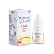 4Quin 5 ml Box/Carton + Eye Drops Bottle showing the Front face.