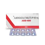Abd 400 Mg Tablet Box/Carton + Blister Pack showing the Front face.