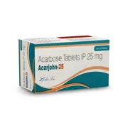 Acarjohn 25 Tablet Box/Carton showing the Front face.