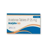 Acarjohn 50 Tablet Box/Carton showing the Front face.