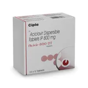 Acivir 800 Mg Box/Carton showing the Front face.