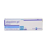 Adaferin Gel 0.1% (15 gm) Box/Carton showing the Front face.