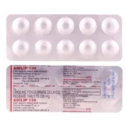 Adilip 135 Tablet DR Blister Pack showing the Front and Back face.
