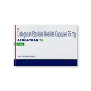 Afogatran 75 Mg Capsule Box/Carton showing the Front face.