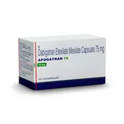 Afogatran 75 Mg Capsule Box/Carton showing the Front face.