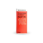 Albucid 10% 10 ml Box/Carton showing the Front face.