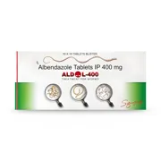 Aldol 400 Mg Tablet Box/Carton + Blister Pack showing the Front face.