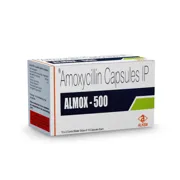 Almox 500 Mg Capsule Box/Carton showing the Front face.
