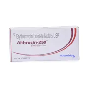 Althrocin 250 Mg Box/Carton showing the Front face.
