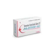 Alzitin 10 Mg Tablet Box/Carton showing the Front face.
