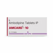 Amcard 10 Tablet Box/Carton showing the Front face.