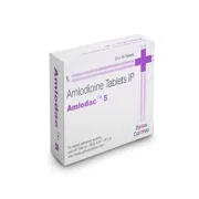 Amlodac 5 Tablet Box/Carton showing the Front face.