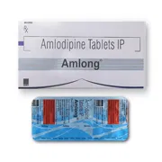 Amlong 5 Mg Tablet Box/Carton + Blister Pack showing the Front face.