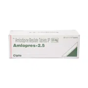 Amlopres 2.5 Mg Box/Carton showing the Front face.