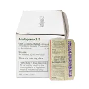 Amlopres 2.5 Mg Box/Carton + Blister Pack showing the Front/Back face.