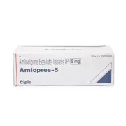 Amlopres 5 Mg Box/Carton showing the Front face.