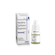 Amnac 5 ml Box/Carton + Eye Drops Bottle showing the Front face.