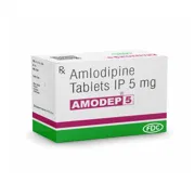 Amodep 5 Tablet Box/Carton showing the Front face.