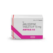Amtas 10 Tablet Box/Carton showing the Front face.