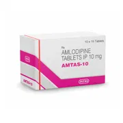 Amtas 10 Tablet Box/Carton showing the Front face.