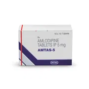 Amtas 5 Tablet Box/Carton showing the Front face.