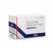 Amtas 5 Tablet Box/Carton showing the Front face.