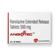 Angiotec 500 Mg Tablet Box/Carton showing the Front face.