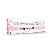 Angizaar 50 Tablet Box/Carton showing the Front face.