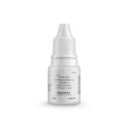 Aqualube 10 ml Eye Drops Bottle showing the Front face.