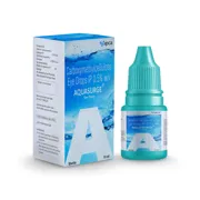 Aquasurge 10 ml Box/Carton + Eye Drops Bottle showing the Front face.