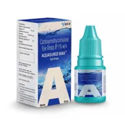 Aquasurge Max 10 ml Box/Carton + Eye Drops Bottle showing the Front face.