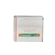 Aquazide 12.5 Mg Box/Carton + Blister Pack showing the Front face.