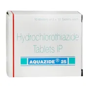 Aquazide 25 Mg Box/Carton showing the Front face.