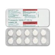 Arigaba 100 Tablet Blister Pack showing the Front/Back face.