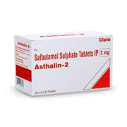 Asthalin 2 Mg Tablet Box/Carton showing the Front face.