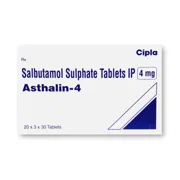 Asthalin 4 Mg Tablet Box/Carton showing the Front face.