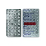 Asthalin 4 Mg Tablet Blister Pack showing the Front and Back face.