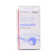 Asthalin Rotacaps 200 Mcg Box/Carton showing the Front face.