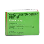 Atarax 25 Mg Box/Carton showing the Front face.