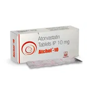 Atchol 10 Tablet Box/Carton + Blister Pack showing the Front face.