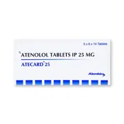 Atecard 25 Tablet Box/Carton showing the Front face.