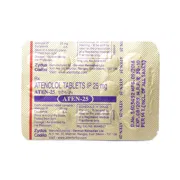 Aten 25 Mg Blister Pack showing the Back face.
