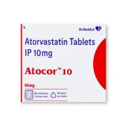 Atocor 10 Tablet Box/Carton showing the Front face.