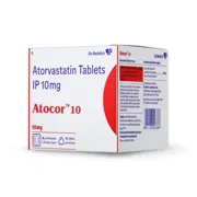 Atocor 10 Tablet Box/Carton showing the Front face.