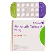 Atocor 20 Tablet Box/Carton + Blister Pack showing the Front face.