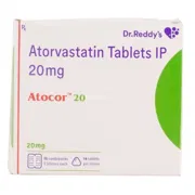 Atocor 20 Tablet Box/Carton showing the Front face.