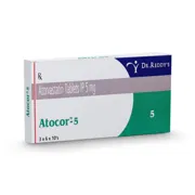 Atocor 5 Tablet Box/Carton showing the Front face.
