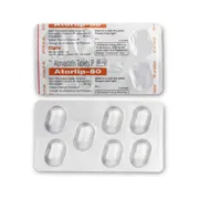 Atorlip 80 Mg Tablet Blister Pack showing the Front/Back face.